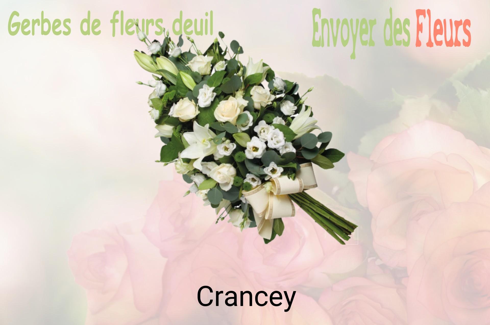 Gerbe de fleurs de deuil livrée à Crancey